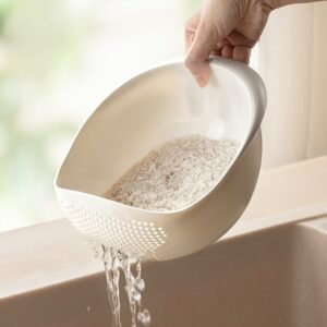 1pc Durable Colander Bowl with Built-in Filter
