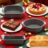 3pcs Non-Stick Silicone Mini Cake Mold Set (Round, Square & Toast Shape)