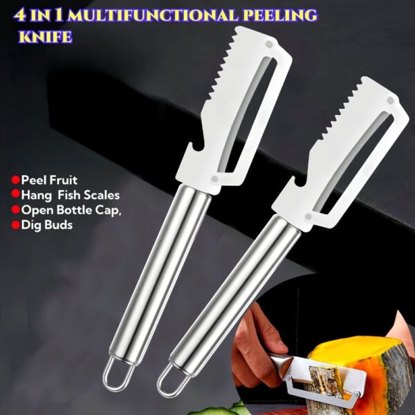 4-in-1 Stainless Steel Multifunctional Peeling Knife
