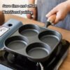 4-Cup Cast Iron Egg & Pancake Pan Non-Stick Omelette Skillet