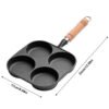 4-Cup Cast Iron Egg & Pancake Pan Non-Stick Omelette Skillet