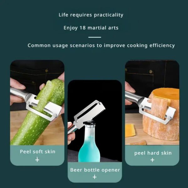 4-in-1 Stainless Steel Multifunctional Peeling Knife