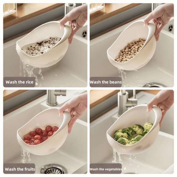 1pc Durable Colander Bowl with Built-in Filter