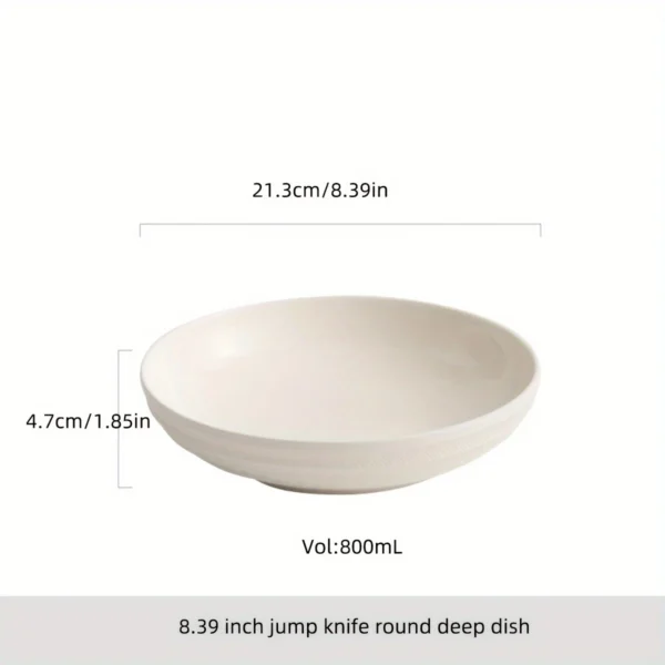 Ceramic Deep Plate with Jumping Knife Pattern | Kitchen Tool