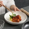 Ceramic Deep Plate with Jumping Knife Pattern | Kitchen Tool